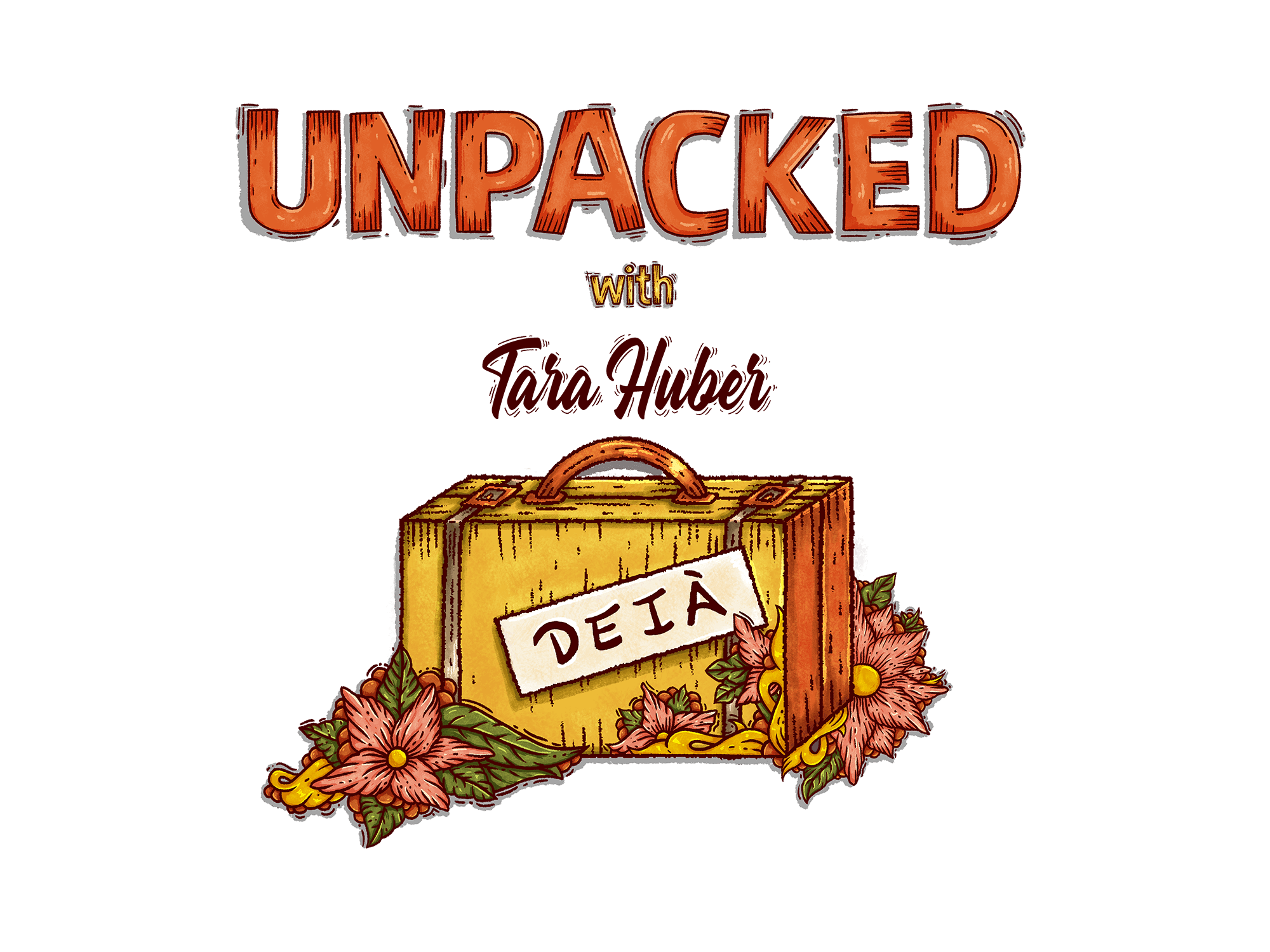 Deia Unpacked Podcast branding by Karolina Kuc