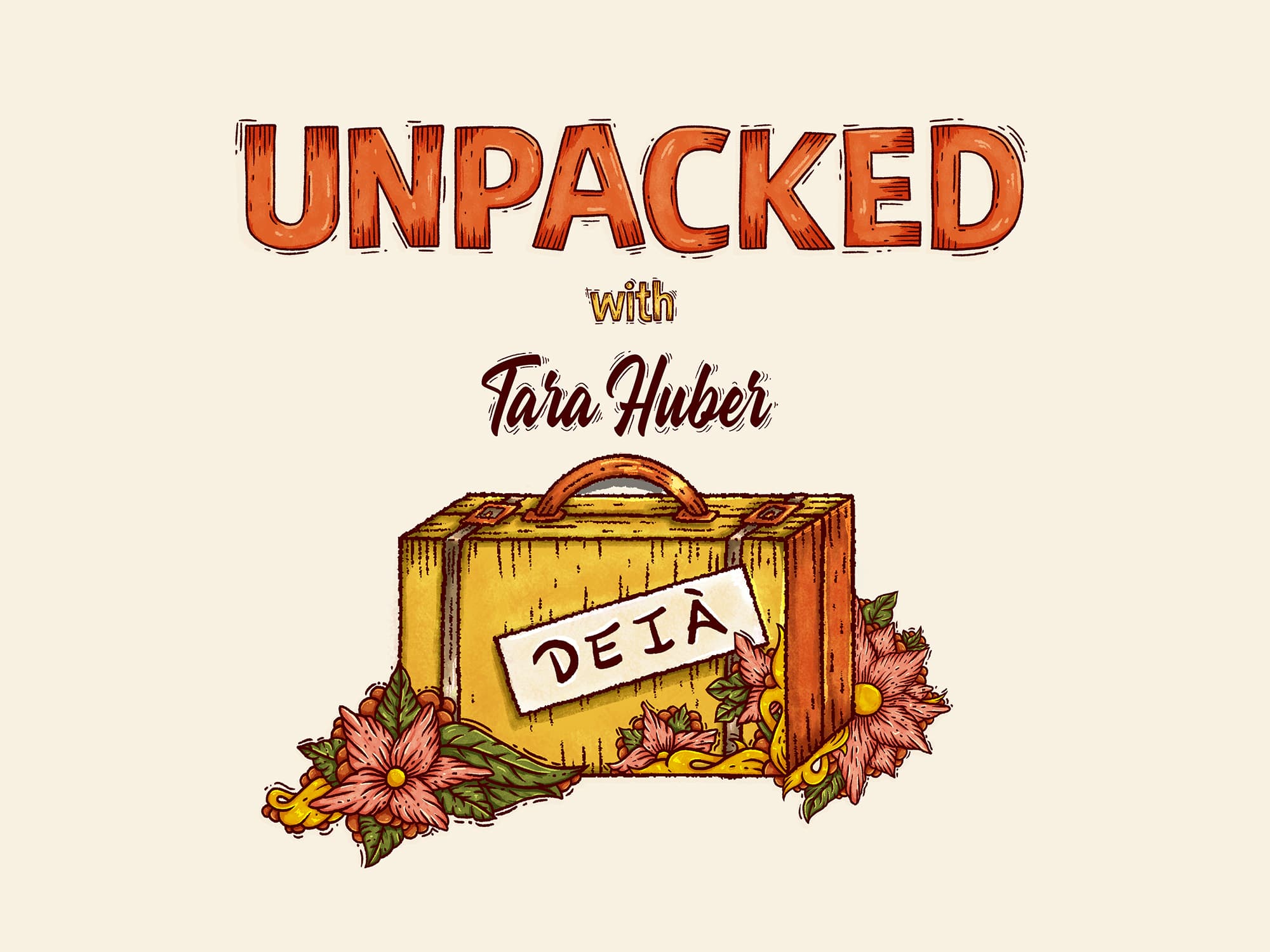 Deia Unpacked Podcast branding by Karolina Kuc